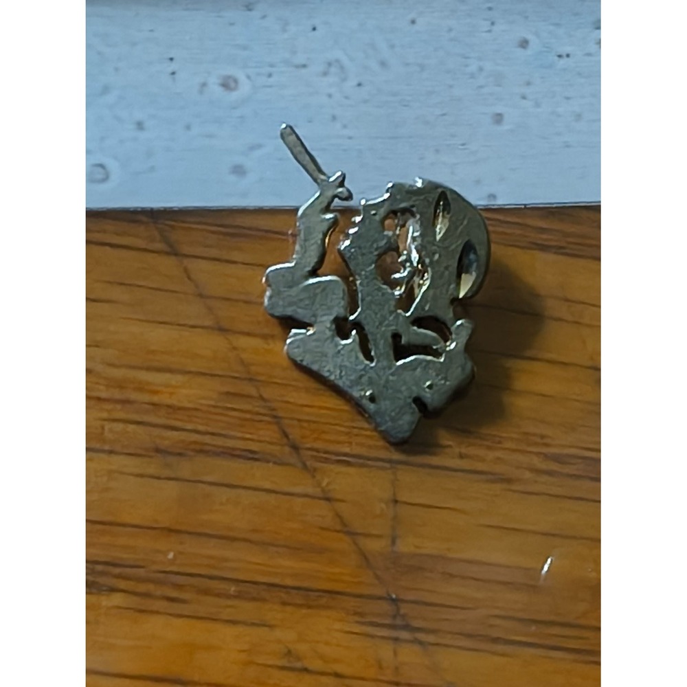 Vintage Silver Tone Cutout Figural Silhouette Small Lapel Pin Brooch Unisex